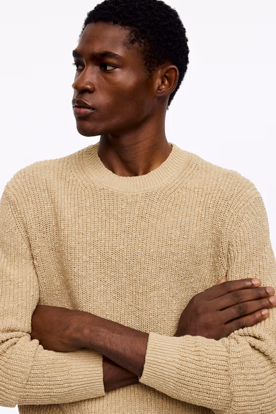 Свитер из хлопково-ленной смеси