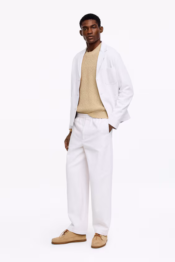 Свитер из хлопково-ленной смеси