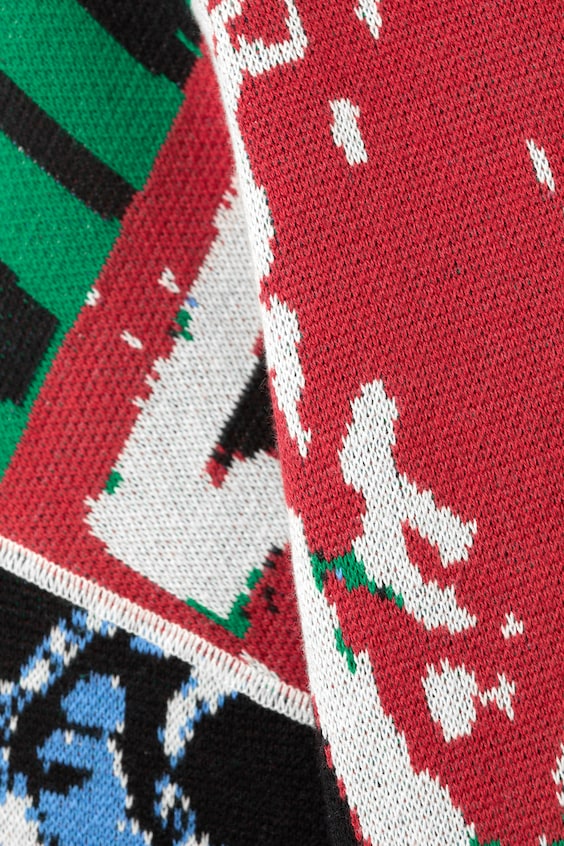 Свитер с крупной графической вышивкой из хлопка