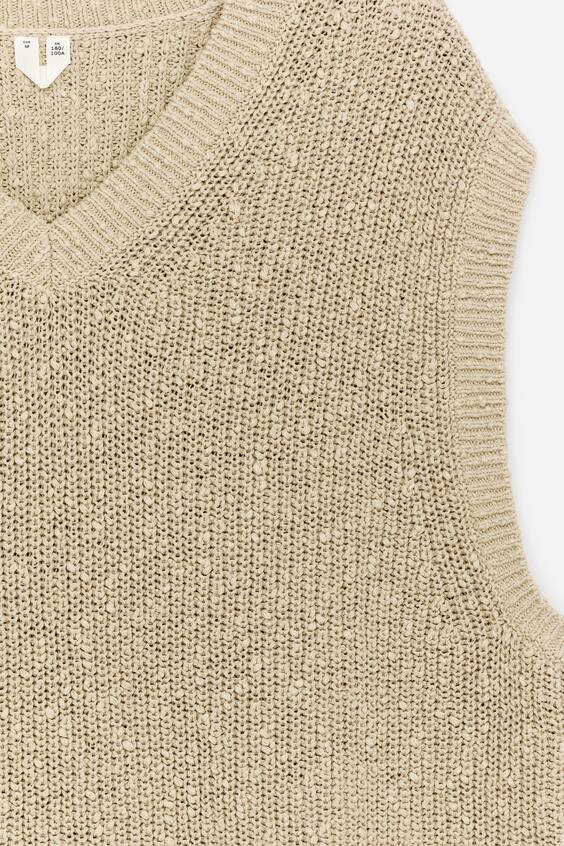 Жилет из хлопка и льна