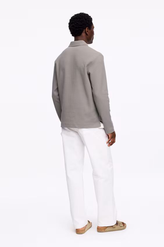 Поло из вафельной вязки