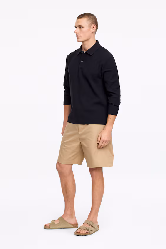 Поло из вафельной вязки