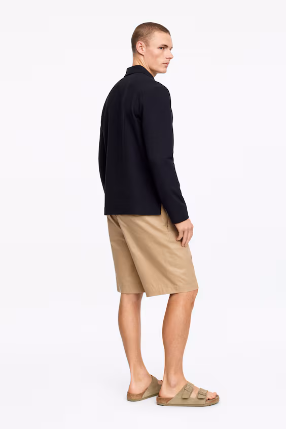 Поло из вафельной вязки