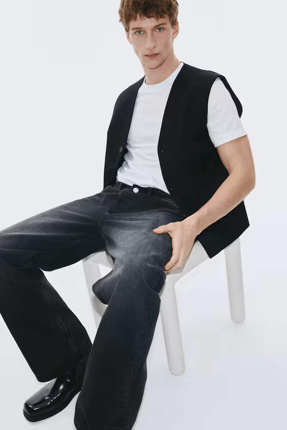 Джинсы прямого кроя свободного покроя