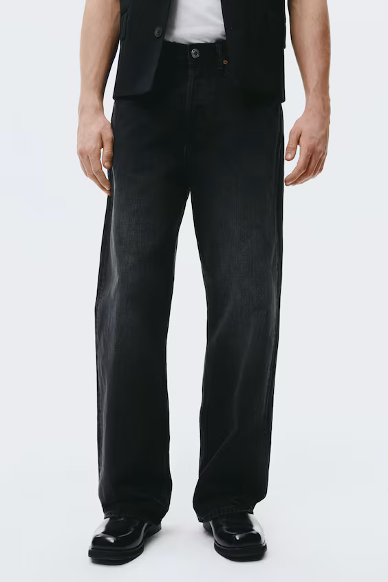 Джинсы прямого кроя свободного покроя