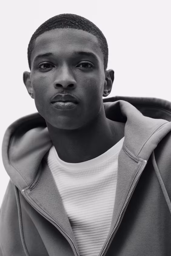 Пальто с капюшоном и молнией loose fit