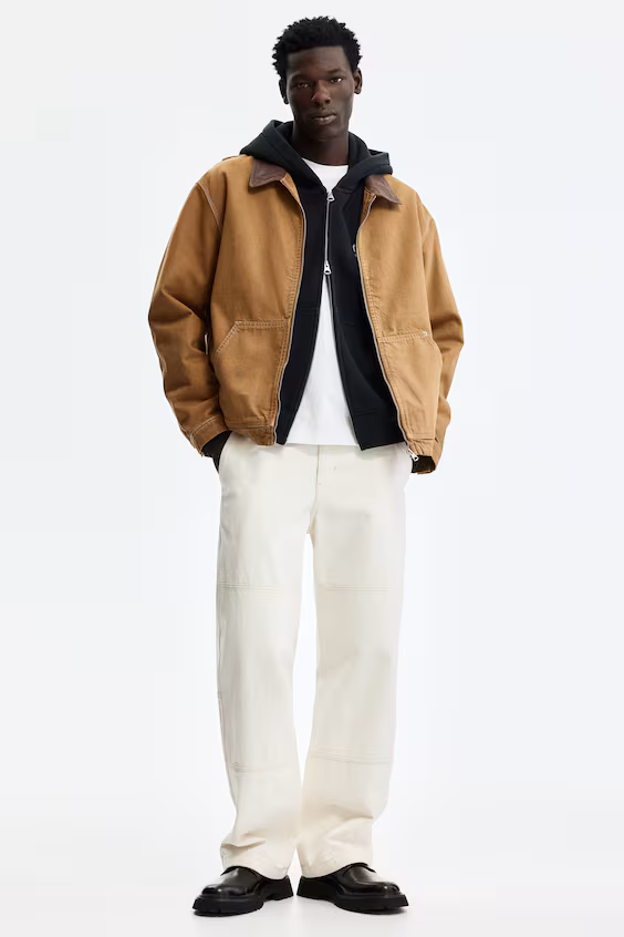 Пальто с капюшоном и принтом оверсайз