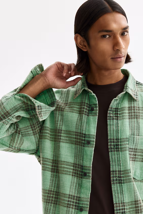 Рубашка свободного кроя из хлопка