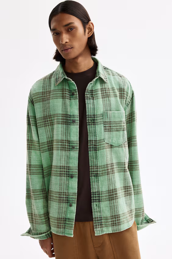 Рубашка свободного кроя из хлопка