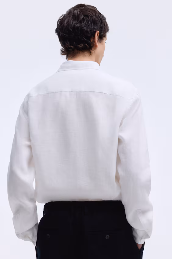 Рубашка slim fit из льна