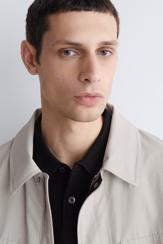 Поло из хлопкового вафельного трикотажа