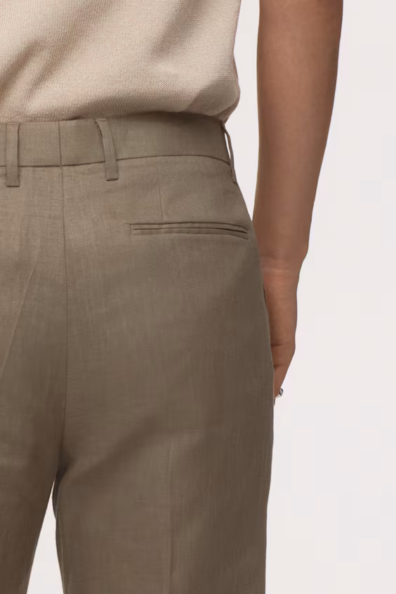 Брюки-костюм из льна slim fit