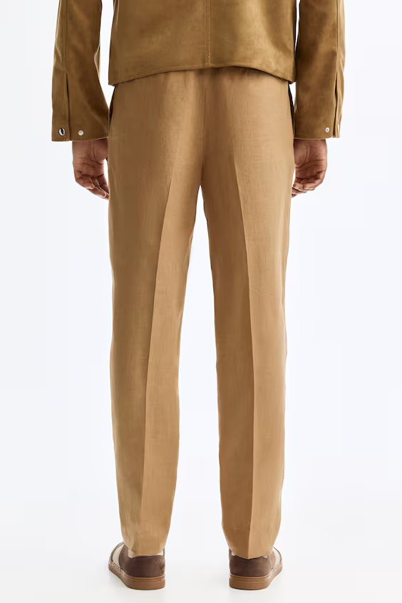 Брюки-костюм из льна slim fit