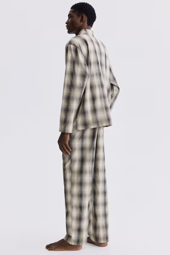 Пижама из поплина с рубашкой и брюками