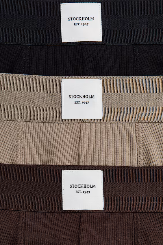 Пакет из 3 коротких рубчиковых боксеров