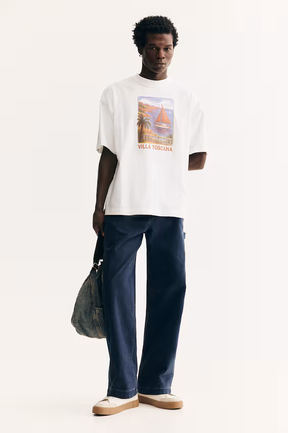 Футболка с принтом свободного кроя