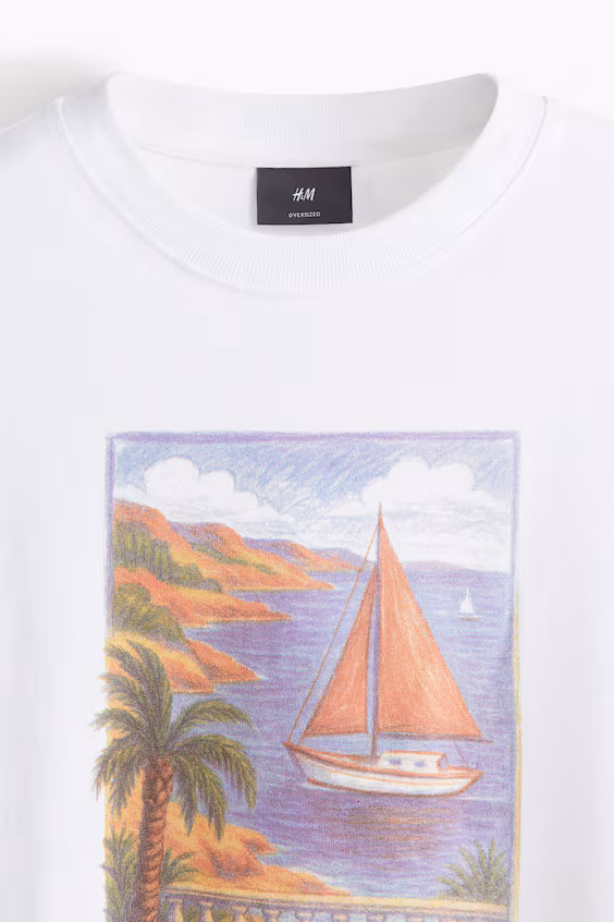 Футболка с принтом свободного кроя