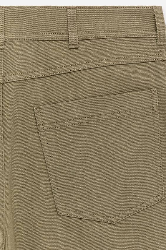 Брюки из хлопкового саржевого полотна с комфортным кроем