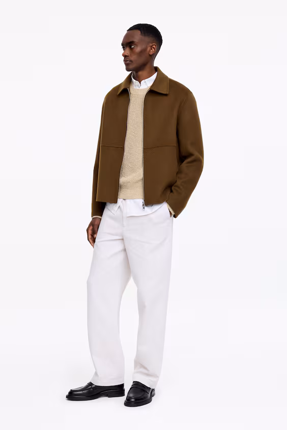 Пальто из шерстяной двусторонней ткани