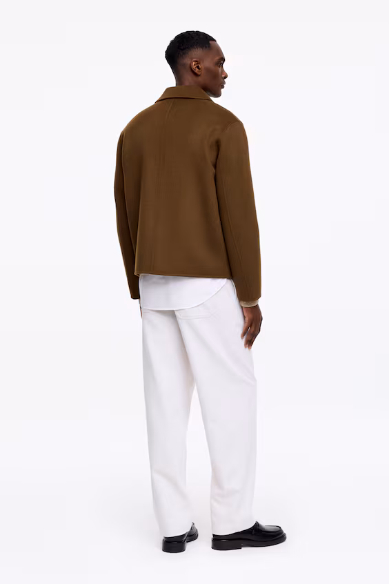 Пальто из шерстяной двусторонней ткани