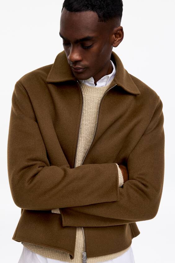 Пальто из шерстяной двусторонней ткани