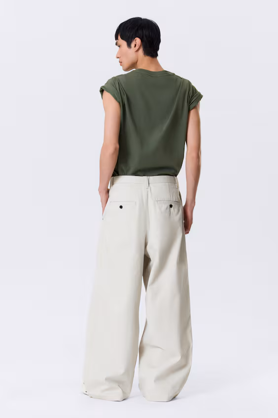 Брюки otis из хлопкового саржевого хлопка с защипами