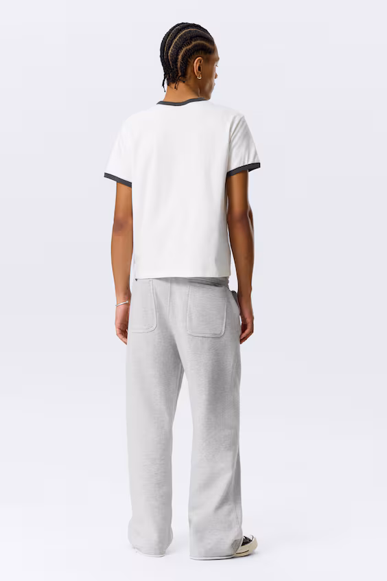 Футболка из хлопка с контрастными манжетами и коротким рукавом