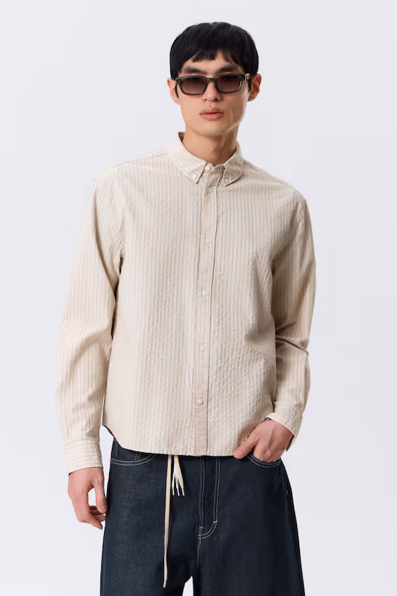 Рубашка в полоску с пуговицами свободного кроя