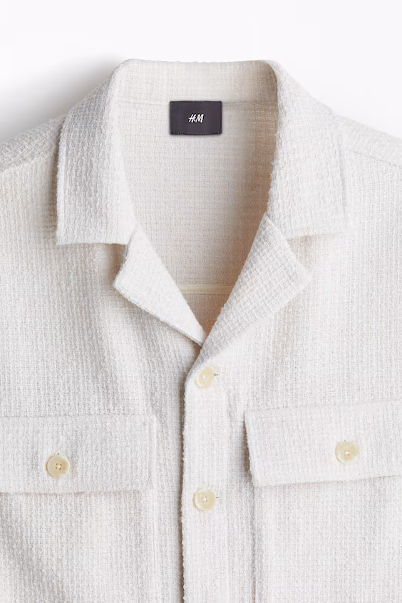 Рубашка резорт из мягкого букле с regular fit