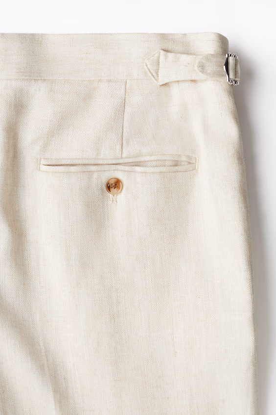 Брюки костюмные из смеси льна regular fit