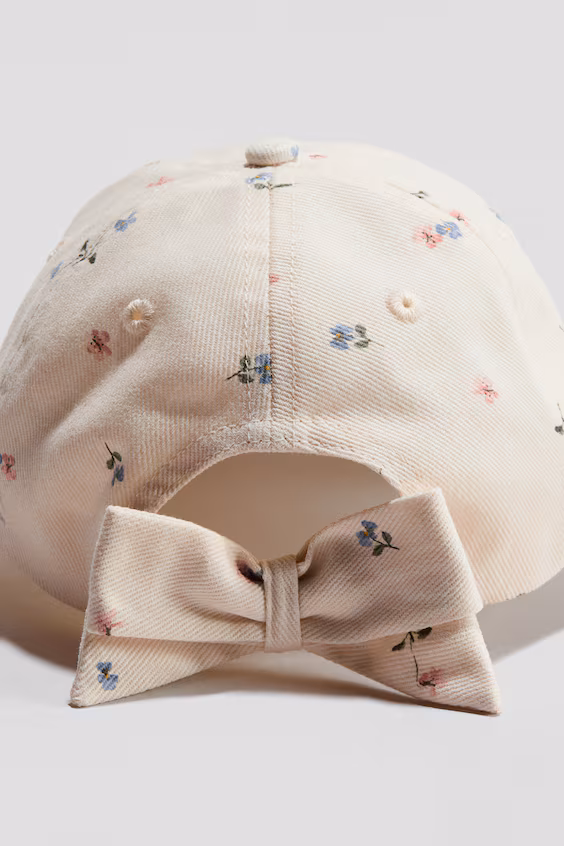 Бейсболка из хлопка с бантом