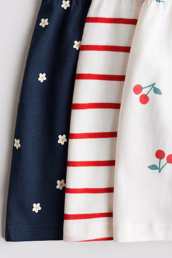 Набор из 3 платьев из хлопка с принтом