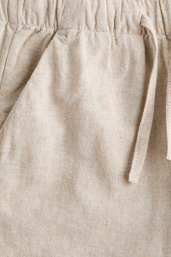 Брюки из смеси льна с завязкой