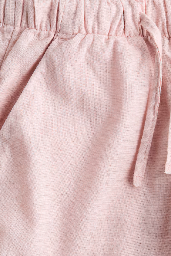 Брюки из смеси льна с завязкой