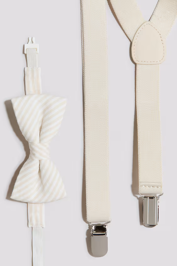 Комплект с бантом и подтяжками