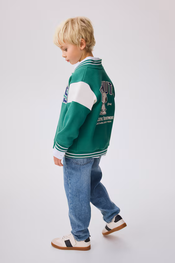 Бейсбольная куртка из мольтона