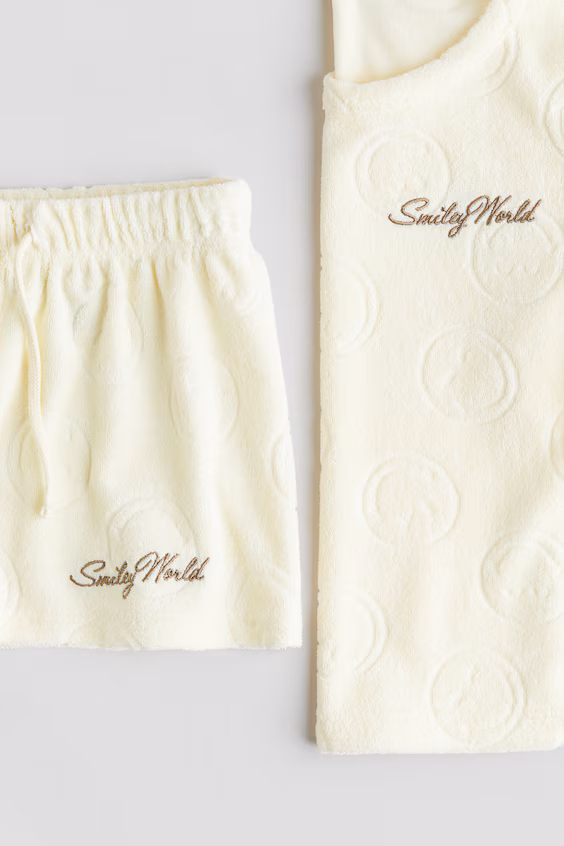 Комплект из 2 предметов из футера с вышивкой