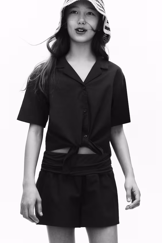 Шорты из смеси льна