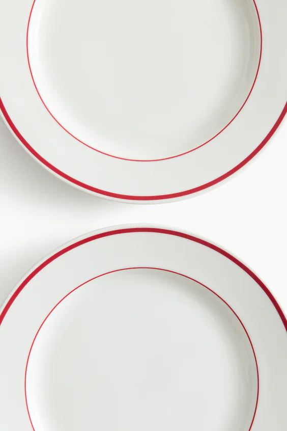 Набор из 2 тарелок для обеда из фарфора