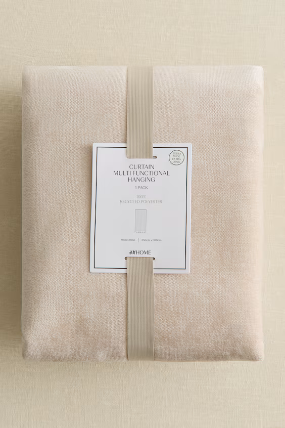 Набор из 1 длинной и широкой занавески из шениля