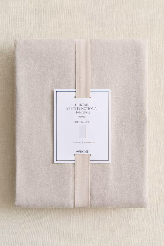 Набор из 2 занавесок из смеси льна