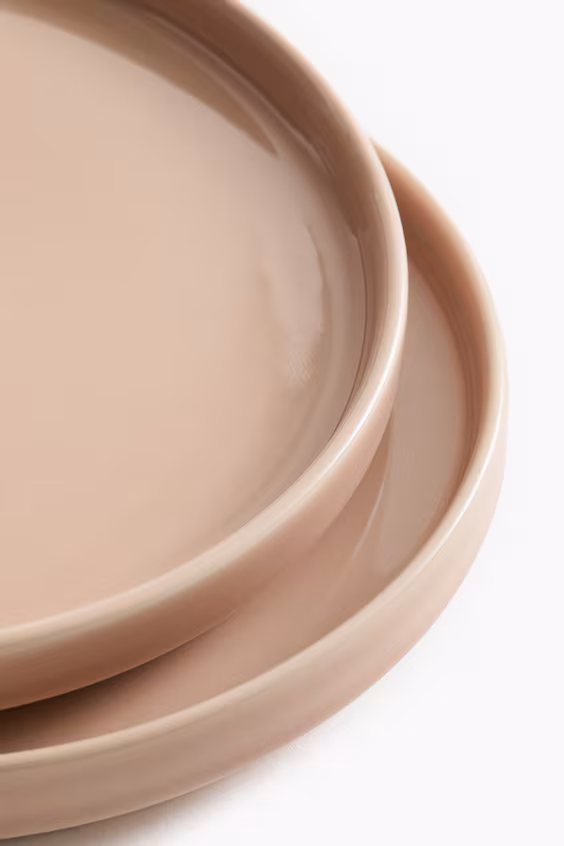 Набор из 2 средних тарелок из фарфора грес