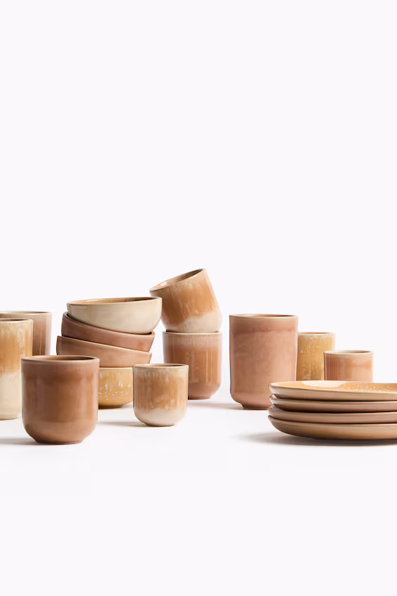 Набор из 4 чашек из керамики грес