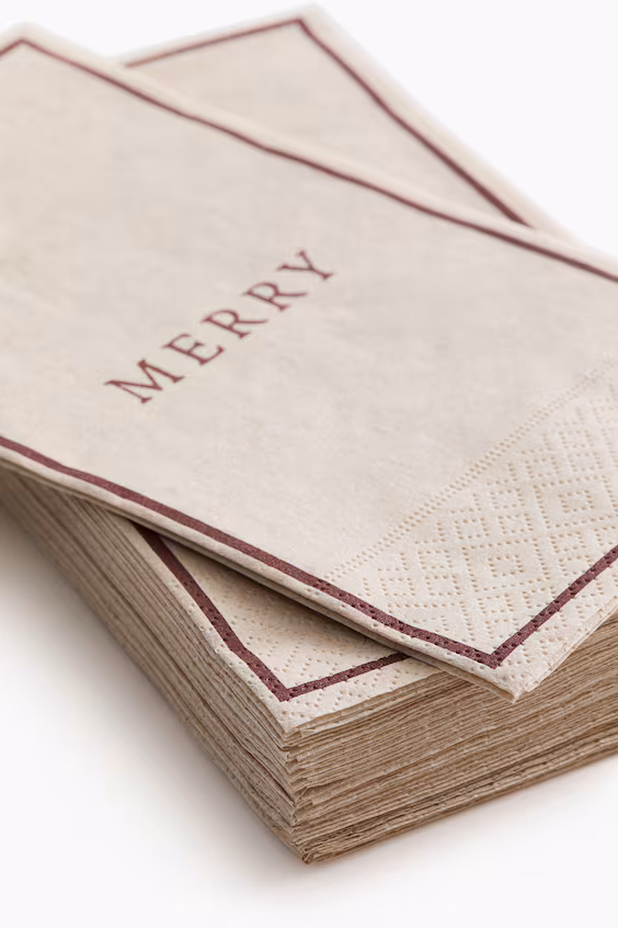 Набор из 15 прямоугольных бумажных салфеток