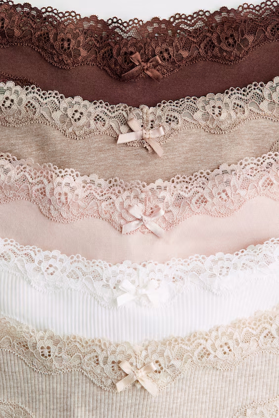 Пакет из 5 трусиков brazilian из хлопка и кружева