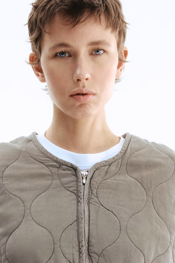 Стеганое пальто из джинсовой ткани