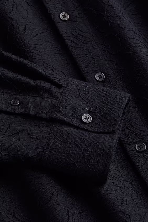 Рубашка с эффектом кружева regular fit