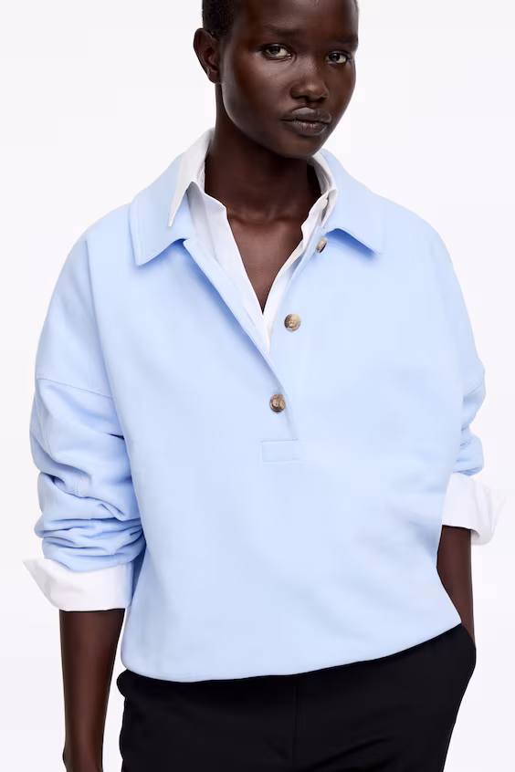 Свитшот поло из французского трикотажа терри