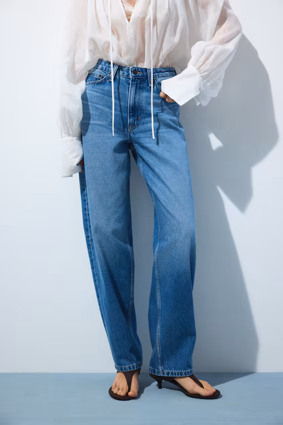 Джинсы barrel с высокой талией