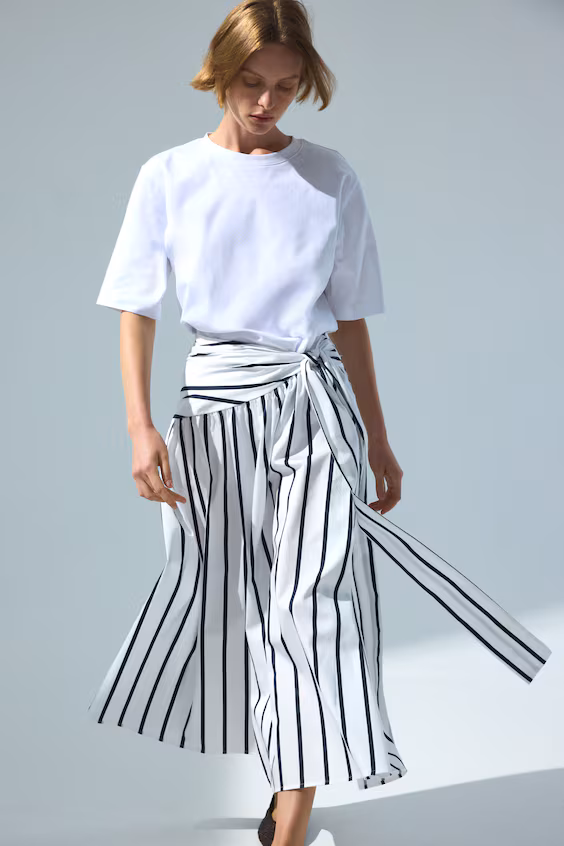 Юбка из поплина с завязками h&m